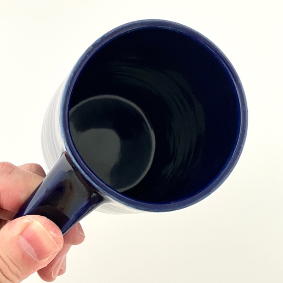 GET IN GOOD TROUBLE Coffee Mug Handmade By potter John Burke, NAVY NWT - Picture 10 of 10